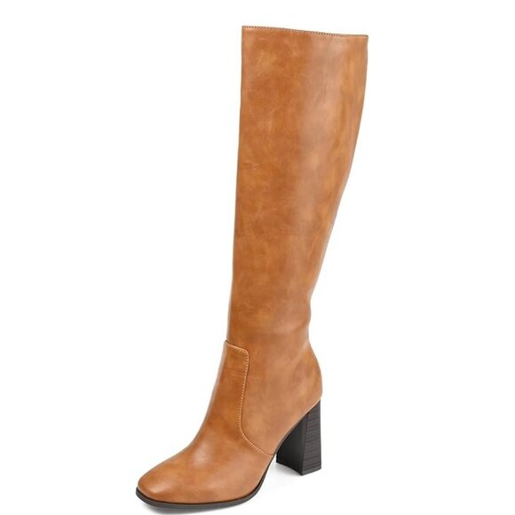 NiB Journee Women's Karima Wide Calf Tall Boots Cognac Size 8 M WC $99 RY1300 - Picture 1 of 4